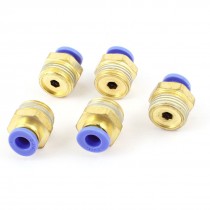5 Pcs 3 8" PT Male Thread 6mm Push in Joint Pneumatic Connector Quick Fittings