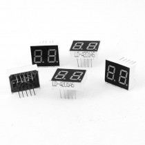 5 Pcs Common Cathode 10 Pin 2 Bit 7 Segment 0.4" Red LED Display Digital Tube