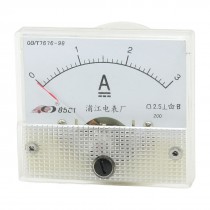 Plastic Casing DC 0-3A Analog Panel Ammeter w Installing Screws