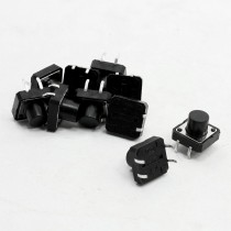 10 Pcs 0.47" x 0.47" x 0.35" 4 Pin DIP PCB Momentary Type Tact Switch