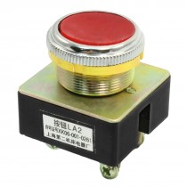 Round Red Cap 4P Terminal DPST Momentary Push Button Switch AC 380V