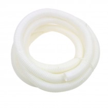 11.5Ft 25mm Outer Dia White Plastic Flexible Corrugated Hose Tube Pipe