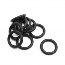 10 Pcs 21mm x 15mm x 3mm Silicone O Ring Seal Gaskets Black