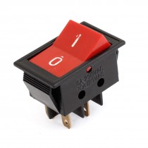 AC 6A/250V 10A/125V 4 Metal Pins DPST On/Off Rocker Switch Black Red