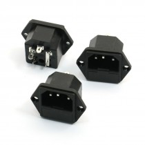 3pcs AC 250V 10A IEC 320 C14 Plug Screw Type Power Inlet Socket w Fuse Holder