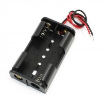 2-Wire Spring Loaded 2 x 1.5V AA Battery Holder Case