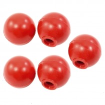 5Pcs Red Threaded Ball Knob 38mm Dia 10mm Bore for Joystick Machine Handle
