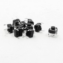 10 Pcs 6x6x5mm 4 Pins DIP Through Hole Momentary Tactile Tact Push Button Switch