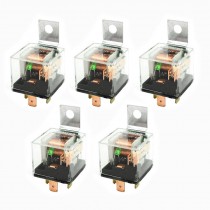 5 Pcs Car Auto Security Green Indicator Light 4P SPST Power Relay DC 12V 40A
