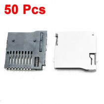 50 Pcs Push-out Type Stainless Steel TF Micro SD Card Sockets Slots