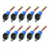 10 Pcs Rubber Coated Ceramic Socket SPDT 5 Pin NC+NO Car Relay 40A 24V Volt DC