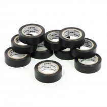 32.8Ft Length Black PVC Adhesive Electrical Insulation Tape Roll 10 Pcs
