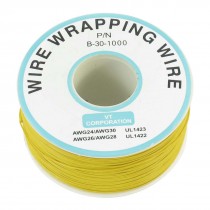PCB Solder Yellow Flexible 0.25mm Core Dia 30AWG Wire Wrapping Wrap 820Ft