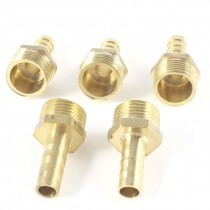 5 Pcs 3 8"PT Male Thread to 8mm Hose Barb Brass Straight Coupling Fitting