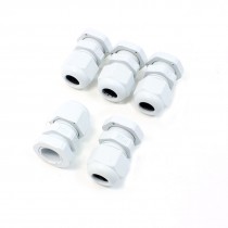 5 Pcs PG9 Off White Plastic 4mm to 8mm Dia Cable Glands Connectors