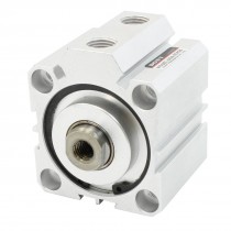 12mm Port Dia Double Acting Single Rod Compact Air Cylinder SDA50X25 Silver Tone