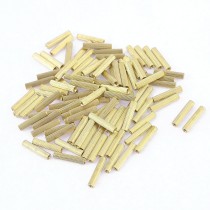 100 Pcs Female Threaded Pillars Brass Standoff Spacer Gold Tone M2x15mm