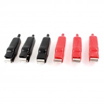 6 Pcs Plastic Covered Test Probe Metal Alligator Clips 77mm