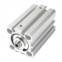 Dual Acting 25mm Bore 50mm Stroke Single Rod Air Cylinder Silver Tone