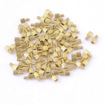 100 Pcs Male Female PCB Thread Brass Pillars Standoff Spacers M2x3mmx6mm