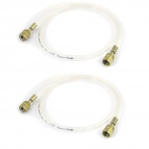 2 Pcs Gold Tone Connector Air Conditioning Refrigeration Charging Hoses 80cm