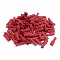 Red Sleeve 15A Fully Insulating Female Crimp Terminals for 16-14 AWG 100 Pcs