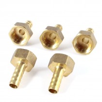 5 Pcs 3/8"PT Female Thread to 8mm Air Hose Barb Brass Straight Coupler Fitting