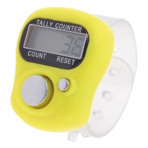 Adjustable Soft Band Yellow Plastic Housing Resettable Finger Counter