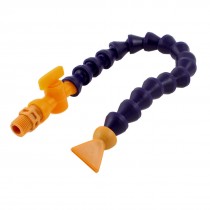 Dark Purple 1/4" PT Thread Round Nozzle 13" Flexible Water Oil Coolant Tube