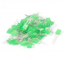 50 Pcs DC 3.5V 2-Pin Green LED Light Bulbs Emitting Diodes 7mm x 5mm x 2mm
