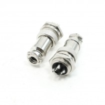 Universal Panel Mount 16mm 4Pin Male Female Aviation Connectors Plugs x 2