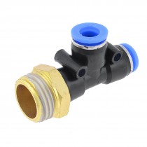 Pneumatic 1 2" PT Thread 8mm One Touch Push in Run Tee T Joint Quick Fittings