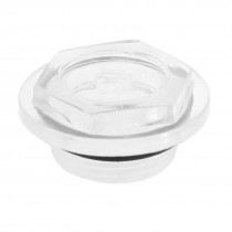 24mm Male Thread Dia Air Compressor Liquid Oil Level Sight Glass Black Clear