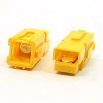 2 Pcs Yellow Plastic Aluminum Plated Powerpole Connector 600V 75A