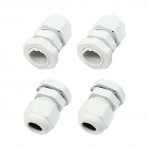 4 Pcs PG9 Off White Plastic 4mm to 8mm Cable Glands Connectors
