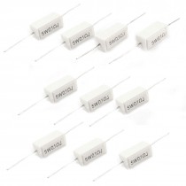 5W 0.1 Ohm 5% Axial Ceramic Cement Power Resistor 10 Pcs