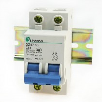 230/400V 63A DZ47-63 Dual Phase 4500A Overload Circuit Breaker w Lead Rail