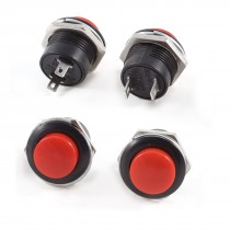 4 Pcs AC 250V/3A 125V/6A SPST 1NO 1NC 2 Pins Momentary Red Push Button Switch