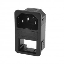 Clamp Type C14 AC Power Inlet Sockets 10A 250V w Fuse Switch Holder