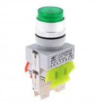 UiAC660V Ith10A Green 2.3cm Head Dia Emergency Stop Push Button Switch DPDT