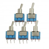 5 Pcs AC 125V 6A ON/ON 2 Position 3 Terminals 1NO 1NC SPDT Toggle Switch