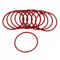 10 Pcs 46mm Outside Dia 2mm Thickness Industrial Rubber O Rings Seals Red