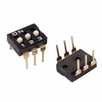 5 Pcs 2.54mm Pitch 3 Position IC Type DIP Switch Black