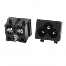 2 Pcs 250V 2.5A 3 Pins IEC320 C6 Male Plug AC Power Inlet Socket
