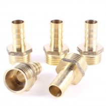 5 Pcs 1 2"PT Male Thread to 12mm Hose Barb Brass Straight Coupling Fitting