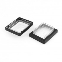 2 Pcs Black Clear Rectangle Plastic Waterproof Switch Covers Guards