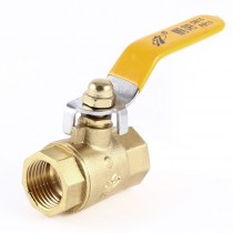 Female to Female F/F 1/2 PT Threaded Yellow Lever Handle Brass Ball Valve