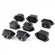 8 Pcs 10A 250VAC 3 Pin Female C13 Power Plug Adapter Connector Black