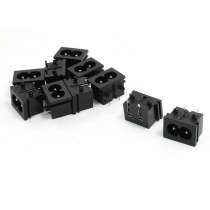 10Pcs 2 Soldering Pin IEC320 Inlet C8 Power Socket Adapter AC 250V 2.5A