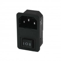 AC 10A 250V 3 Pins IEC320 C14 Inlet Male Power Plug w 6-Pin Switch